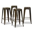 Baxton Studio Horton Gunmetal Finished Metal 4-Piece Stackable Bar Stool Set