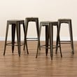 Baxton Studio Horton Gunmetal Finished Metal 4-Piece Stackable Bar Stool Set