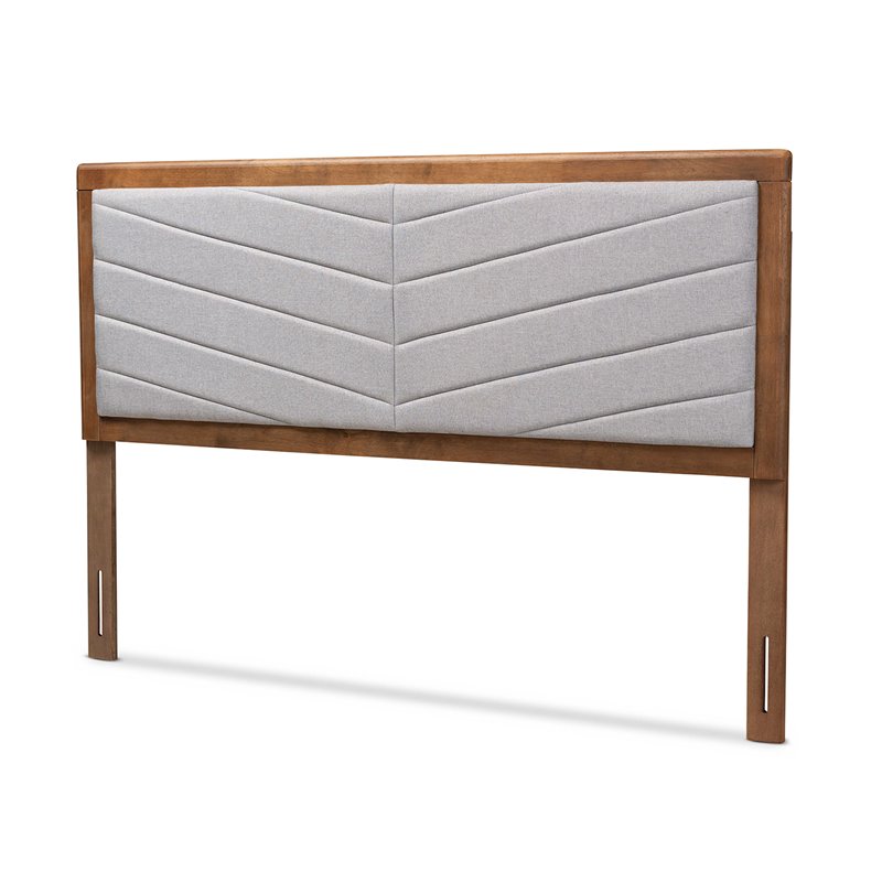 Baxton Studio Iden Light Grey and Brown Finished Wood King Size Headboard