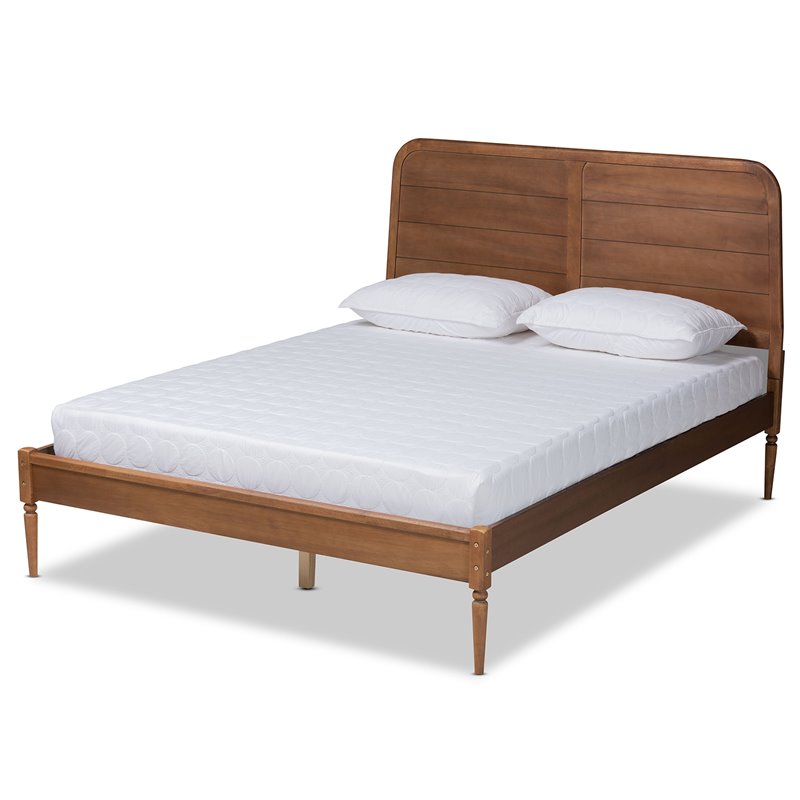 Baxton Studio Kassidy Walnut Brown Finished Wood King Size Platform Bed