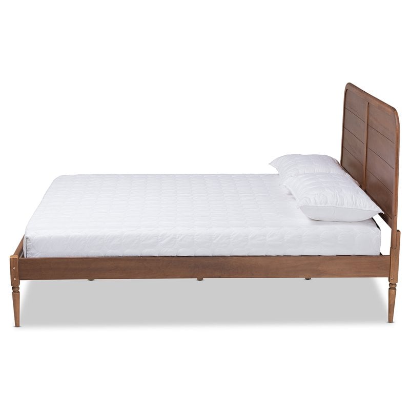 Baxton Studio Kassidy Walnut Brown Finished Wood King Size Platform Bed