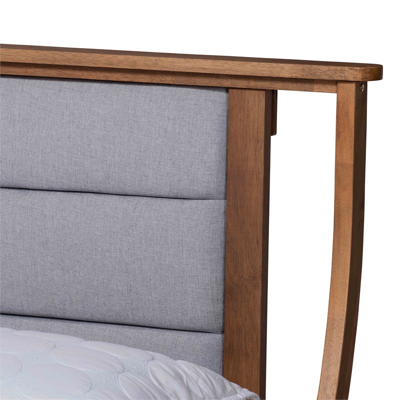 Baxton Studio Regis Light Grey and Brown Finished Wood King Size Platform Bed