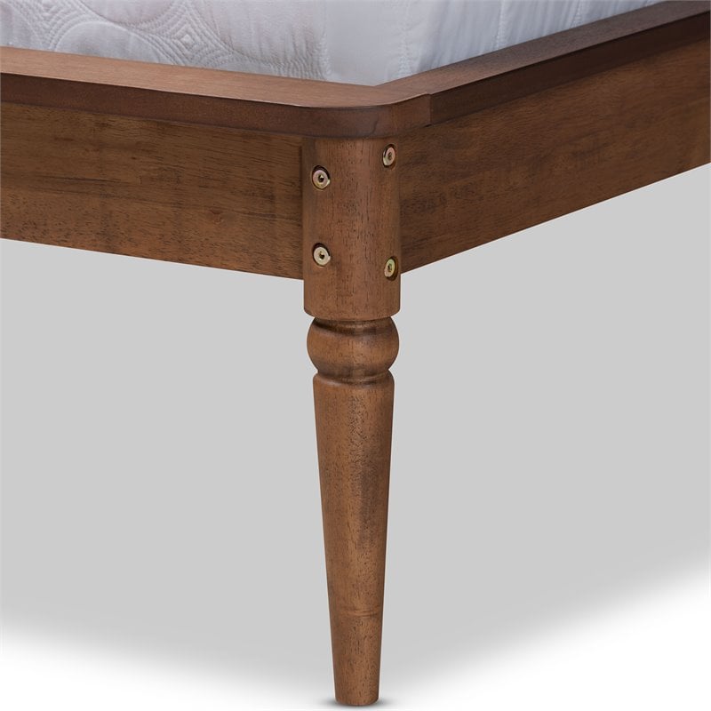 Baxton Studio Regis Light Grey and Brown Finished Wood King Size Platform Bed