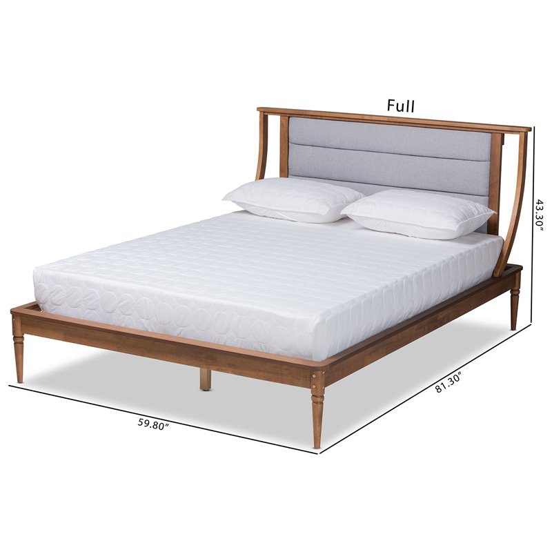 Baxton Studio Regis Light Grey and Brown Finished Wood King Size Platform Bed