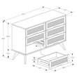 Baxton Studio Barrett Brown Finished Wood and Synthetic Rattan 6-Drawer Dresser