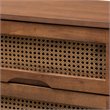 Baxton Studio Barrett Brown Finished Wood and Synthetic Rattan 6-Drawer Dresser
