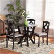 Baxton Studio Riona Grey Fabric and Dark Brown Finished Wood 5-Piece Dining Set