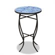 Baxton Studio Gaenor Black Metal and Blue Glass Plant Stand