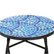 Baxton Studio Gaenor Black Metal and Blue Glass Plant Stand