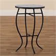 Baxton Studio Gaenor Black Metal and Blue Glass Plant Stand