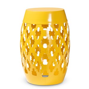 Baxton Studio Branson Yellow Finished Metal Outdoor Side Table