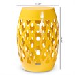 Baxton Studio Branson Yellow Finished Metal Outdoor Side Table