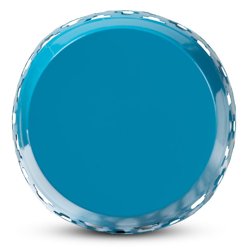 Baxton Studio Branson Blue Finished Metal Outdoor Side Table