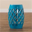 Baxton Studio Branson Blue Finished Metal Outdoor Side Table