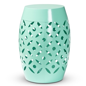 Baxton Studio Hallie Aqua Blue Finished Metal Outdoor Side Table