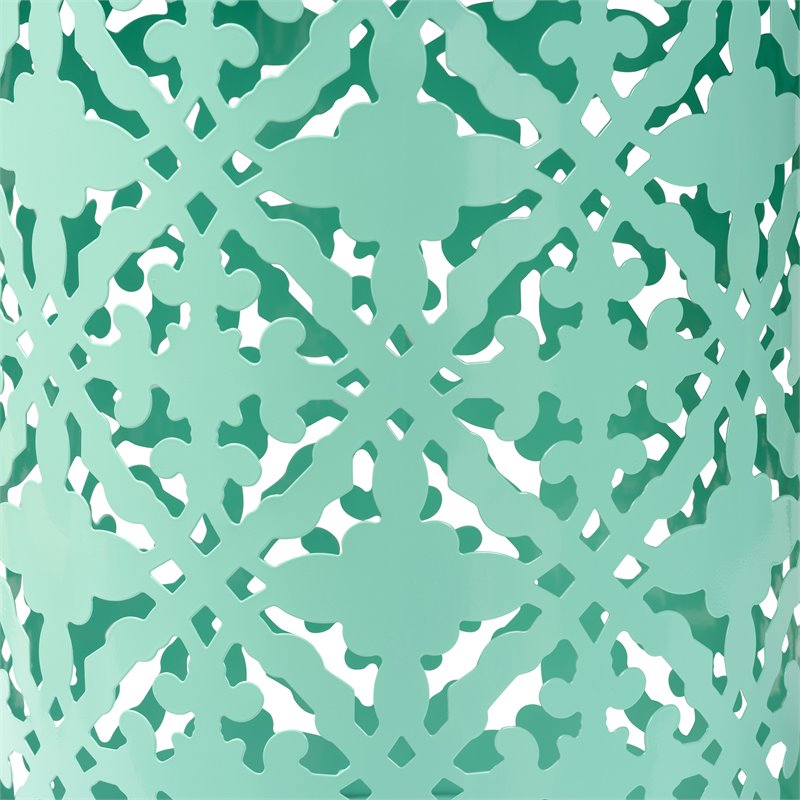 Baxton Studio Jamila Aqua Blue Finished metal Outdoor Side Table