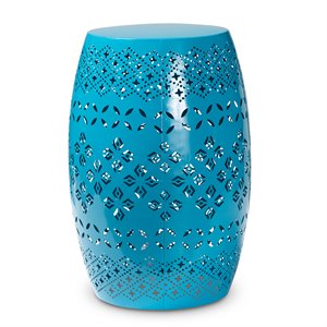 Baxton Studio Lavinia Blue Finished Metal Outdoor Side Table
