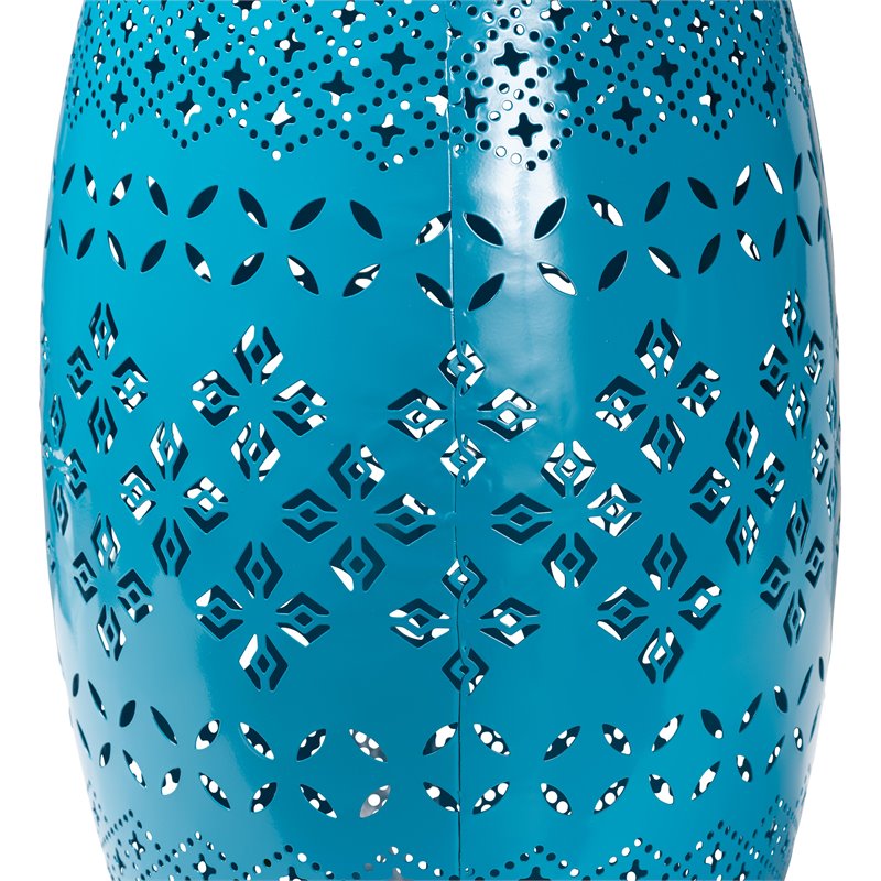 Baxton Studio Lavinia Blue Finished Metal Outdoor Side Table