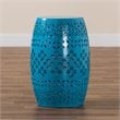 Baxton Studio Lavinia Blue Finished Metal Outdoor Side Table