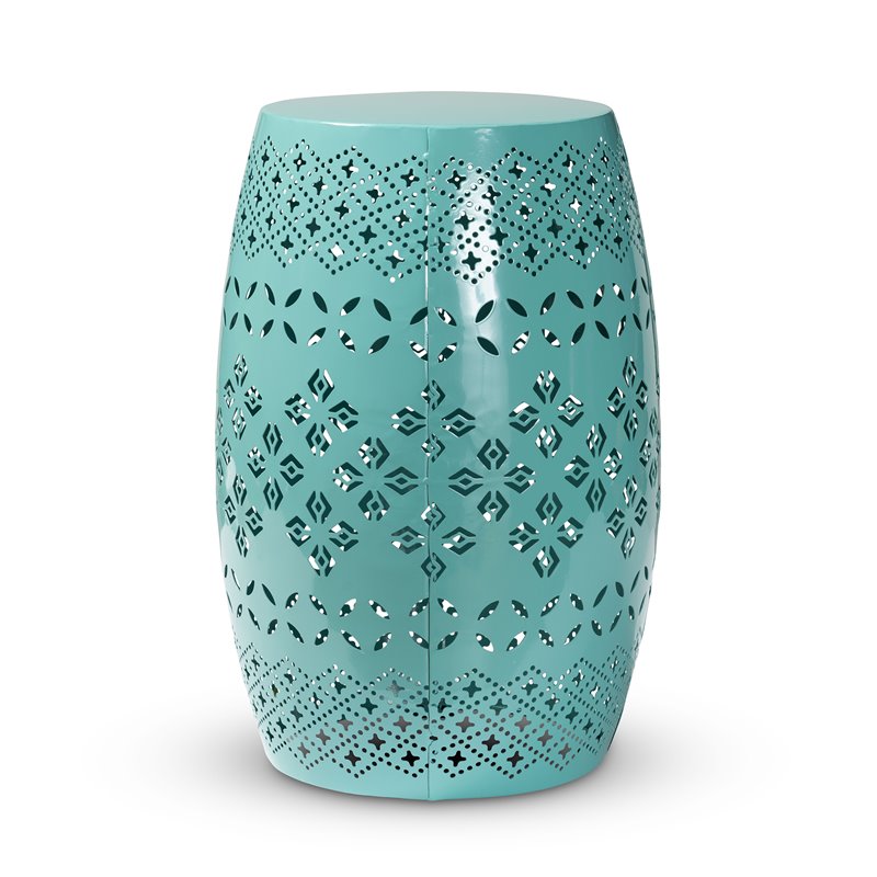 Baxton Studio Lavinia Teal Finished Metal Outdoor Side Table