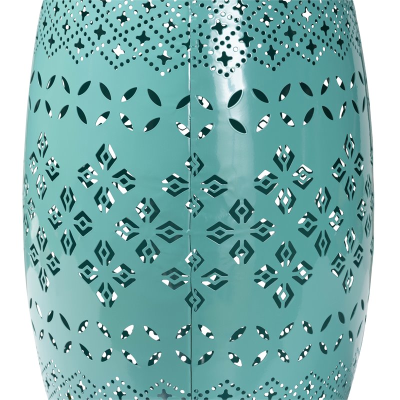 Baxton Studio Lavinia Teal Finished Metal Outdoor Side Table