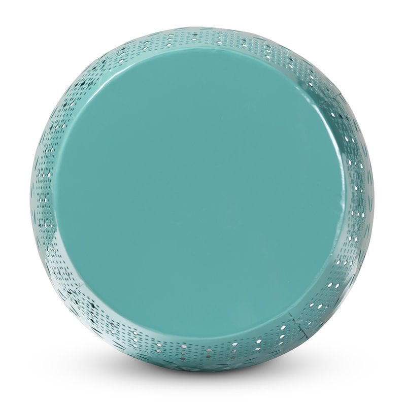 Baxton Studio Lavinia Teal Finished Metal Outdoor Side Table