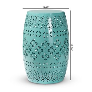 Baxton Studio Lavinia Teal Finished Metal Outdoor Side Table