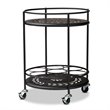 Baxton Studio Dallan Black Metal 2-Tier Kitchen Cart
