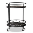 Baxton Studio Dallan Black Metal 2-Tier Kitchen Cart