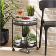 Baxton Studio Dallan Black Metal 2-Tier Kitchen Cart
