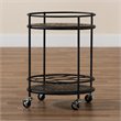 Baxton Studio Dallan Black Metal 2-Tier Kitchen Cart