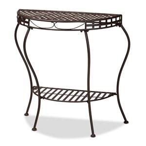 Baxton Studio Laraine Brown Metal Outdoor Console Table