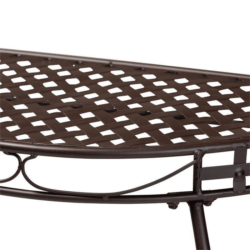 Baxton Studio Laraine Brown Metal Outdoor Console Table