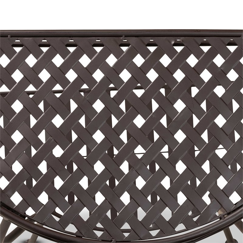 Baxton Studio Laraine Brown Metal Outdoor Console Table