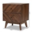 Baxton Studio Hartman Walnut Brown Finished Wood 2-Drawer Nightstand