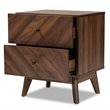 Baxton Studio Hartman Walnut Brown Finished Wood 2-Drawer Nightstand