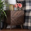 Baxton Studio Hartman Walnut Brown Finished Wood 2-Drawer Nightstand