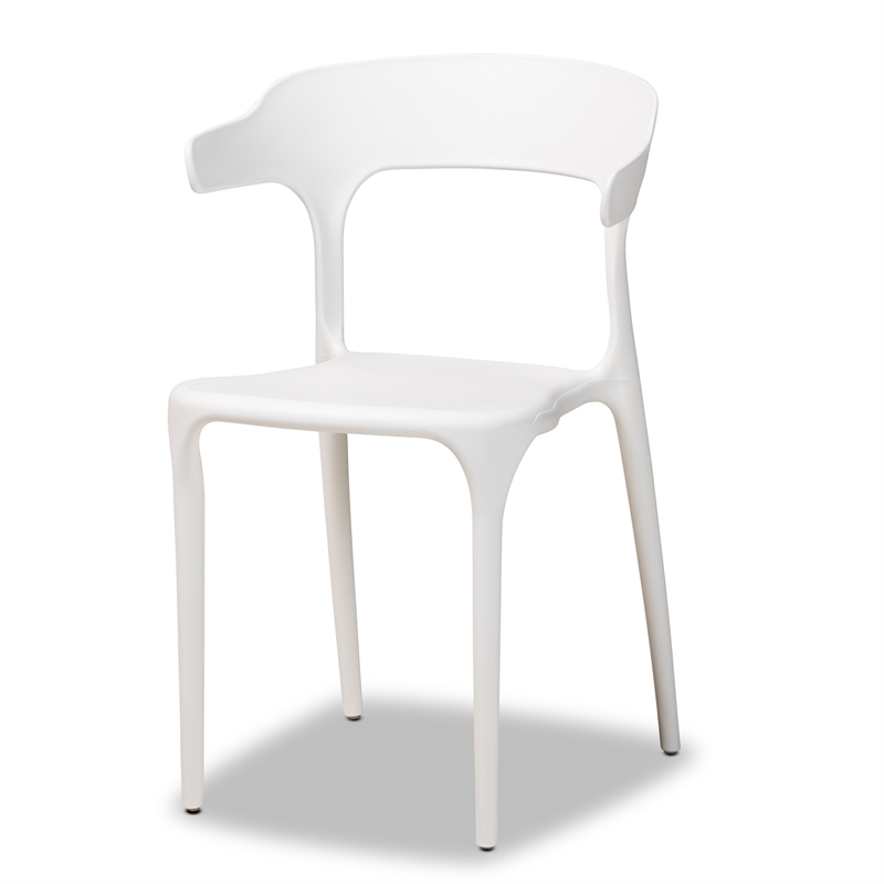 Baxton Studio Gould Modern Transtional White Plastic Dining Chair (Set of 4)