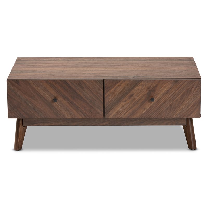 Baxton Studio Hartman Walnut Brown Finished Wood Coffee Table