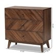 Baxton Studio Hartman Walnut Brown Finished Wood 3-Drawer Storage Chest