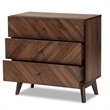 Baxton Studio Hartman Walnut Brown Finished Wood 3-Drawer Storage Chest