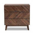 Baxton Studio Hartman Walnut Brown Finished Wood 3-Drawer Storage Chest