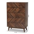 Baxton Studio Hartman Walnut Brown Finished Wood 5-Drawer Storage Chest