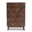 Baxton Studio Hartman Walnut Brown Finished Wood 5-Drawer Storage Chest
