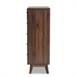 Baxton Studio Hartman Walnut Brown Finished Wood 5-Drawer Storage Chest