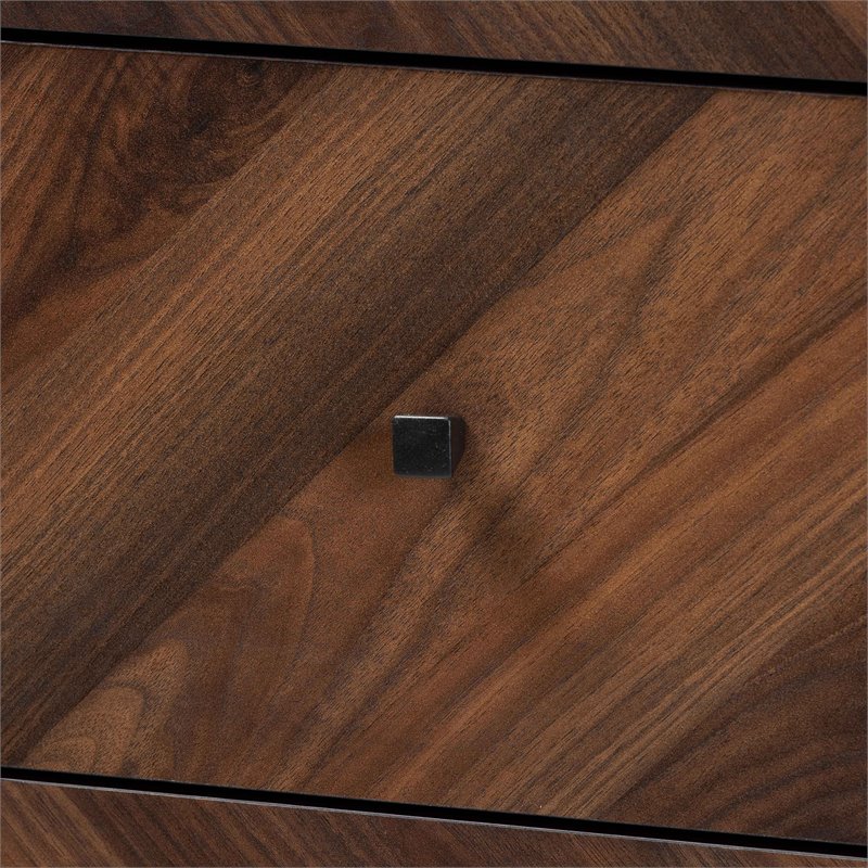 Baxton Studio Hartman Walnut Brown Finished Wood 5-Drawer Storage Chest