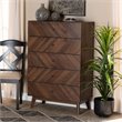 Baxton Studio Hartman Walnut Brown Finished Wood 5-Drawer Storage Chest
