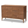 Baxton Studio Landis Ash Walnut Finished Wood 6-Drawer Dresser