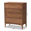 Baxton Studio Landis Ash Walnut Finished Wood 4-Drawer Chest