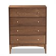 Baxton Studio Landis Ash Walnut Finished Wood 4-Drawer Chest